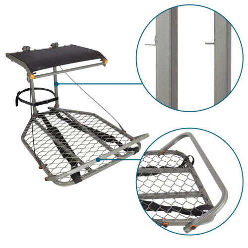 Escalera de caza colgante de malla mediana soporte de acero escalada | máximo 300 libras - Imagen 4 de 8