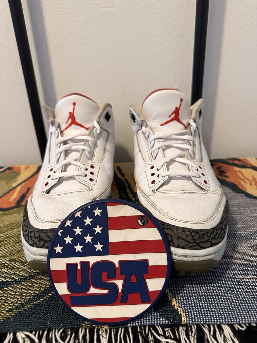 Men's Golf Shoes Jordan Retro 3 White Cement-Size 9.5 | eBay