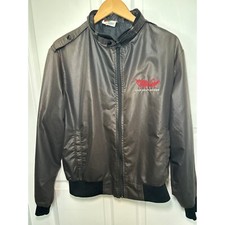 Grasshopper Jacket Vintage Embroidered Logo Bomber Style Gray Made in USA Large