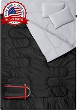 Saco De Dormir Impermeable Para 2 Personas Con 2 Almohadas Saco De Dormir Doble