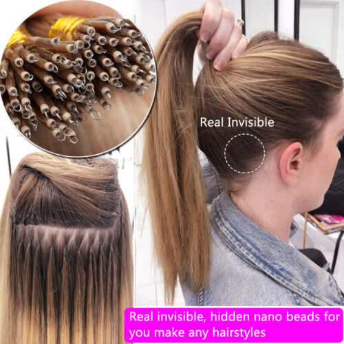 Silicone Lined NANO Ring Beads For Human Hair I Tip Extensions MICRO Loop 200pcs - Picture 2 of 19