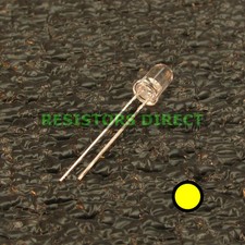 50pcs Round 5mm Yellow T1-3/4 LED Water Clear Lens HAM Radio US Seller 50x V31