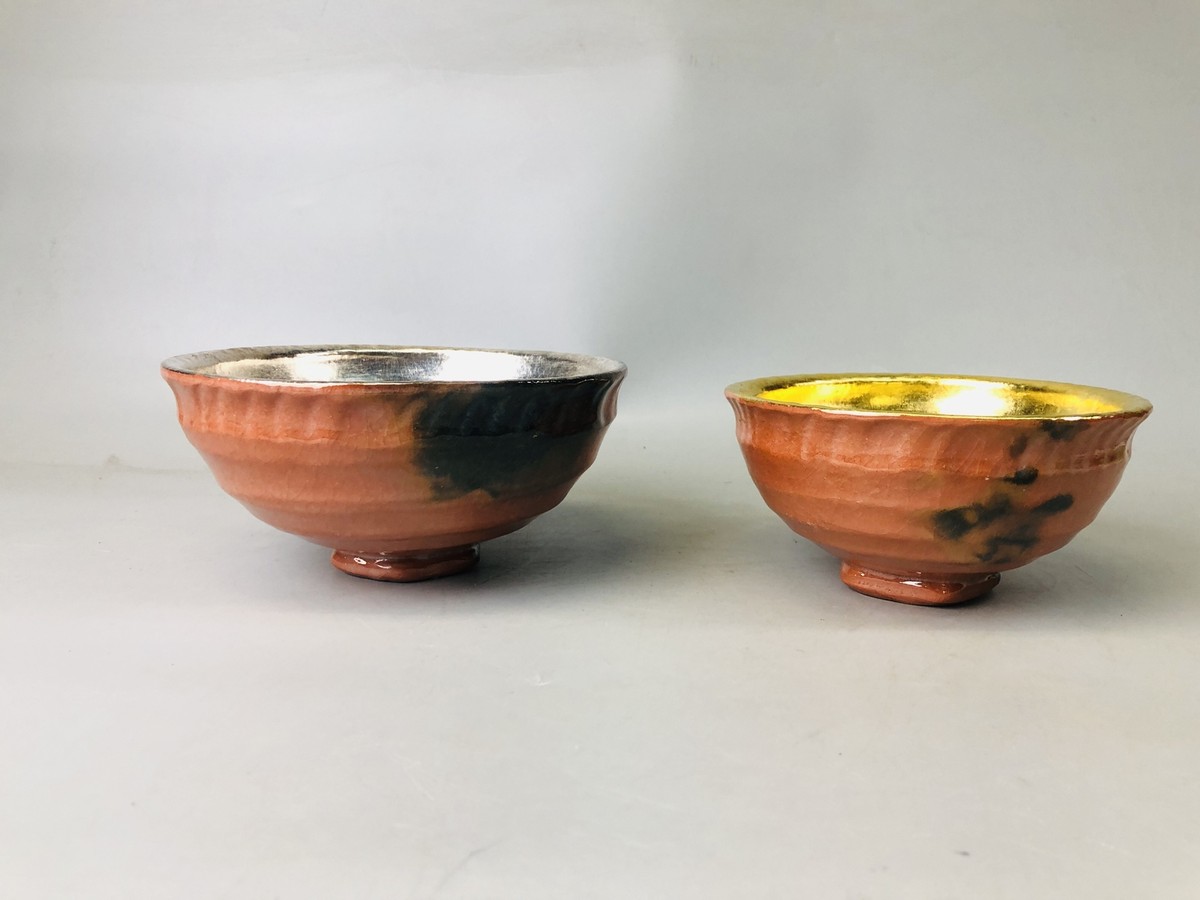 Y7199 CHAWAN Raku-ware gold silver bowl signed box Japan antique tea ceremony | eBay Y7199 CHAWAN Raku-ware gold silver bowl signed box Japan antique tea ceremony | eBay