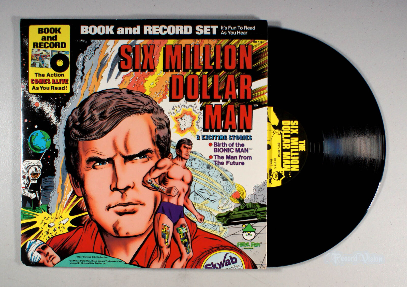 Six Million Dollar Man: Exciting Stories (1977) Vinyl LP + Comic BOOK, Bionic