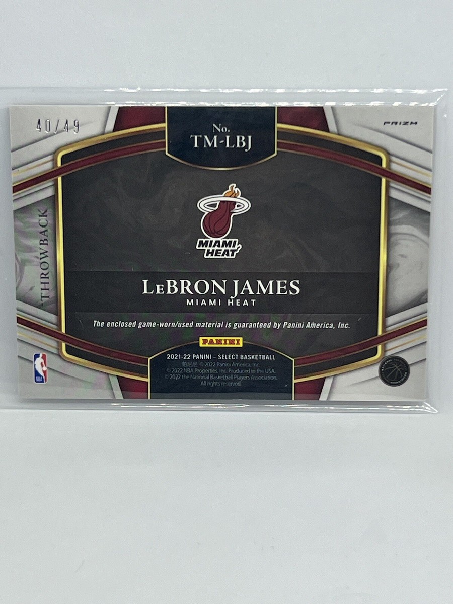 ☆ LeBRON James Select Copper  49枚限定 LEBRON JAMES 2021-22 SELECT THROWBACK BRONZE JERSEY CARD #40