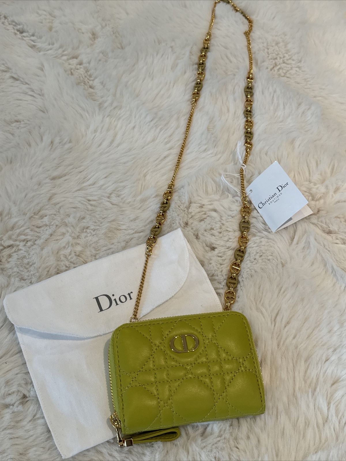 Dior Mini Caro Bag Lambskin with Removable Gold Chain New