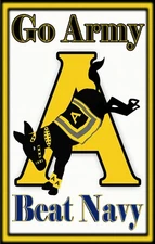 Go Army! Beat Navy!  Tough, Durable Magnet - 6" X 3.75"