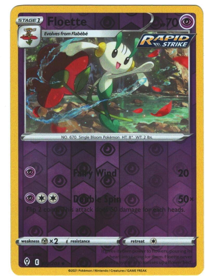 Floette 72/203 Evolving Skies Reverse Holo Uncommon Pokemon Card Pokémon TCG 072