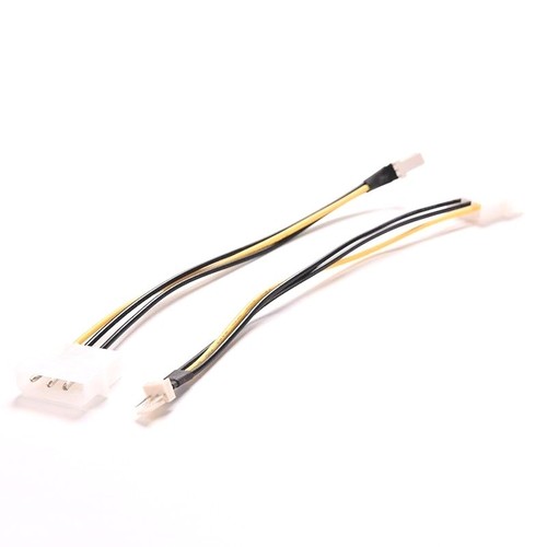 2PCS 4Pin Molex/IDE to 3Pin CPU/Case Fan Power Connector Cable