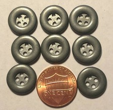 8 Grey Tone Metal Sew-through Buttons Almost 9/16" 14mm 9677