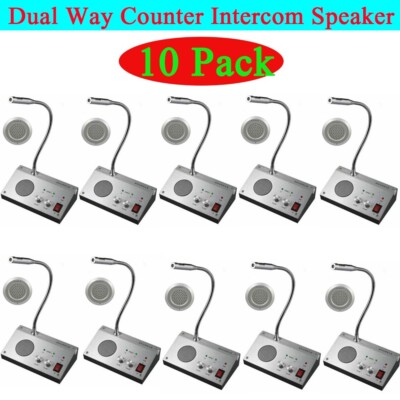 10Pcs Dual-Way Counter Window Intercom System Microphone For Bank/Office