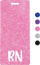 RN Vertical Badge Buddy Card Glitter 3 pk ID Name Tags Hospital Use Pink  Bx14