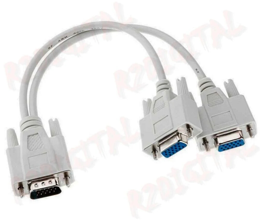 Aglow.it Splitter doppiatore Vga to Vga, CAVO Y SDOPPIATORE VGA MASCHIO a 2 VGA