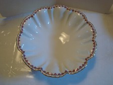 Haviland Limoges France Scalloped Edge Footed Bowl Pink Roses Vintage