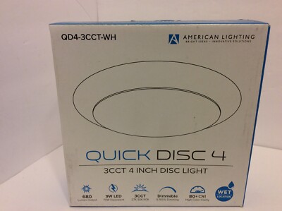 American Lighting QD4-3CCT-WH Quick Disc 4  light Dimmable 
