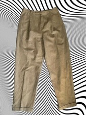 Vtg 70s 80s COMPANY ELLEN TRACY Wool PLEATED Menswear HEPBURN CUFFED Pants 14 XL