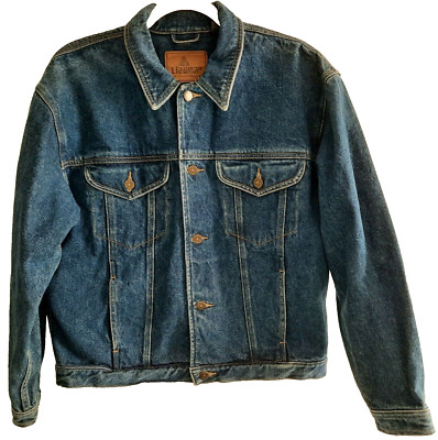 Denim Jean Jacket Coat Short Dark Wash Chest Pockets Heavy Women's 10 Liz Wear