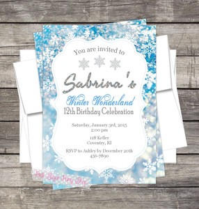 winter wonderland invitation birthday party customized for your winter wonderland invite