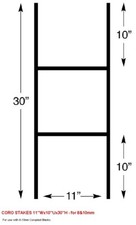 50 Pack - 9-Gauge Pre-Galvanized H-Stakes 10"x30" Wire Step Stakes for Yard Sign