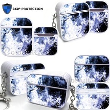 Black White classic Cloud Protective Keychain Cover for AirPods 1/2/3/Pro2 Case