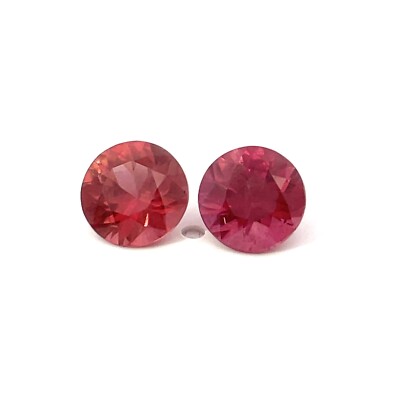 3.26cts Natural Peachy Pink Malaya Garnet Gemstone Pair - Round Shape - 24304RGT
