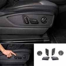 For Audi Q5 2018-2023 Carbon Fiber Textured Seat Button Switch Handle Cover Trim