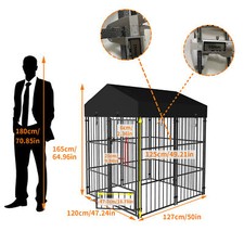 Image of Garden Dog Kennel Waterproof Roof Pet House Enclosure Run Cage Trainning Playpen