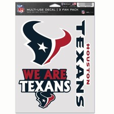 Houston Texans Multi Use Decal / Sticker Sheet - 3 Fan Pack Free Shipping