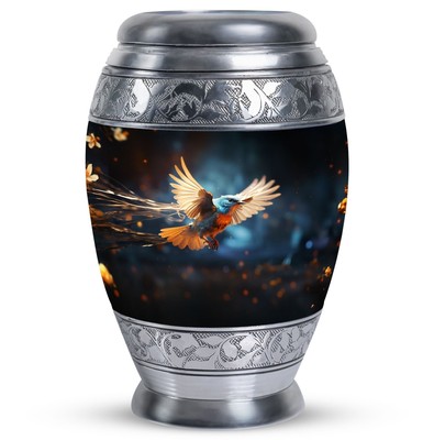 Red Sparrow Journey: Small Aluminium Cremation Urn for Ashes