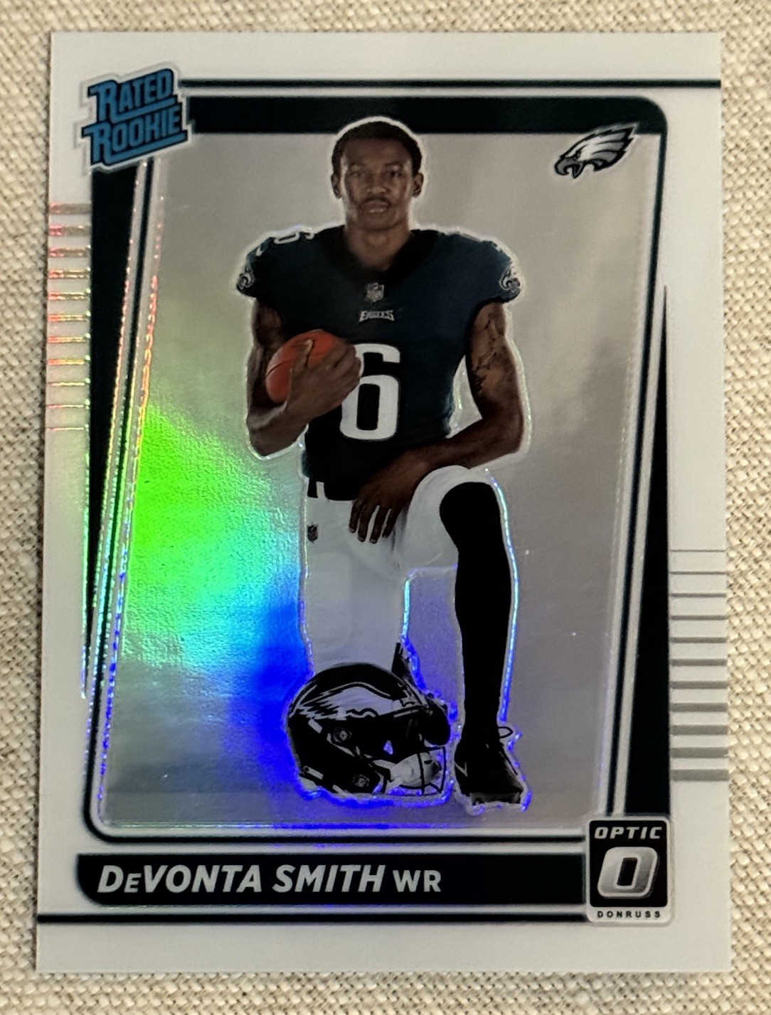 DeVonta Smith 2021 Panini Donruss Optic - Rated Rookie Holo Prizm Variation