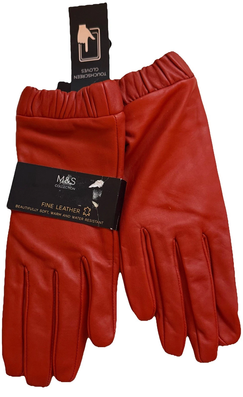 Gloves Women's Accessories: M&S Collection Women's Red Leather Gloves UK L BNWT.
