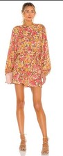 Show Me Your MuMu Pretty Poppy Floral Balloon Sleeve Larissa Mini Dress Medium