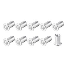 100Pcs Rivet Nuts #10-24 Aluminum Alloy Knurled Threaded Insert Nuts Silver