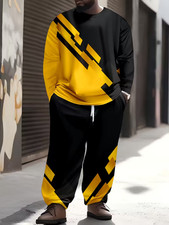 Men's Outfit 2 Piece Set Shirt  Pants Suit PLUS SIZE BIG 6XL