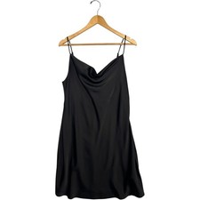 Urban Outfitters Slip Dress Womens Large Black Sexy Witchy Cowl Neck Minimalist