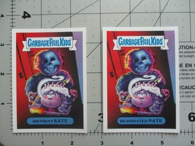 GARBAGE PAIL KIDS Creepshow stephen king 2 STICKER CARD SET horrorible 80s 3ab A