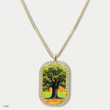 New Tree Of Life Pendant Necklace Chain Picture Dog Tag Chain Gift Design Modern