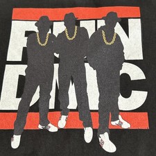 Run DMC Band Silhouette Shirt Black Short Sleeve Hip Hop 90s Unisex T-Shirt XS