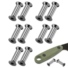 10 Pack Knife Handle Screws Rivets Bolts Hex Flat Head Fasteners for Blade Fixin