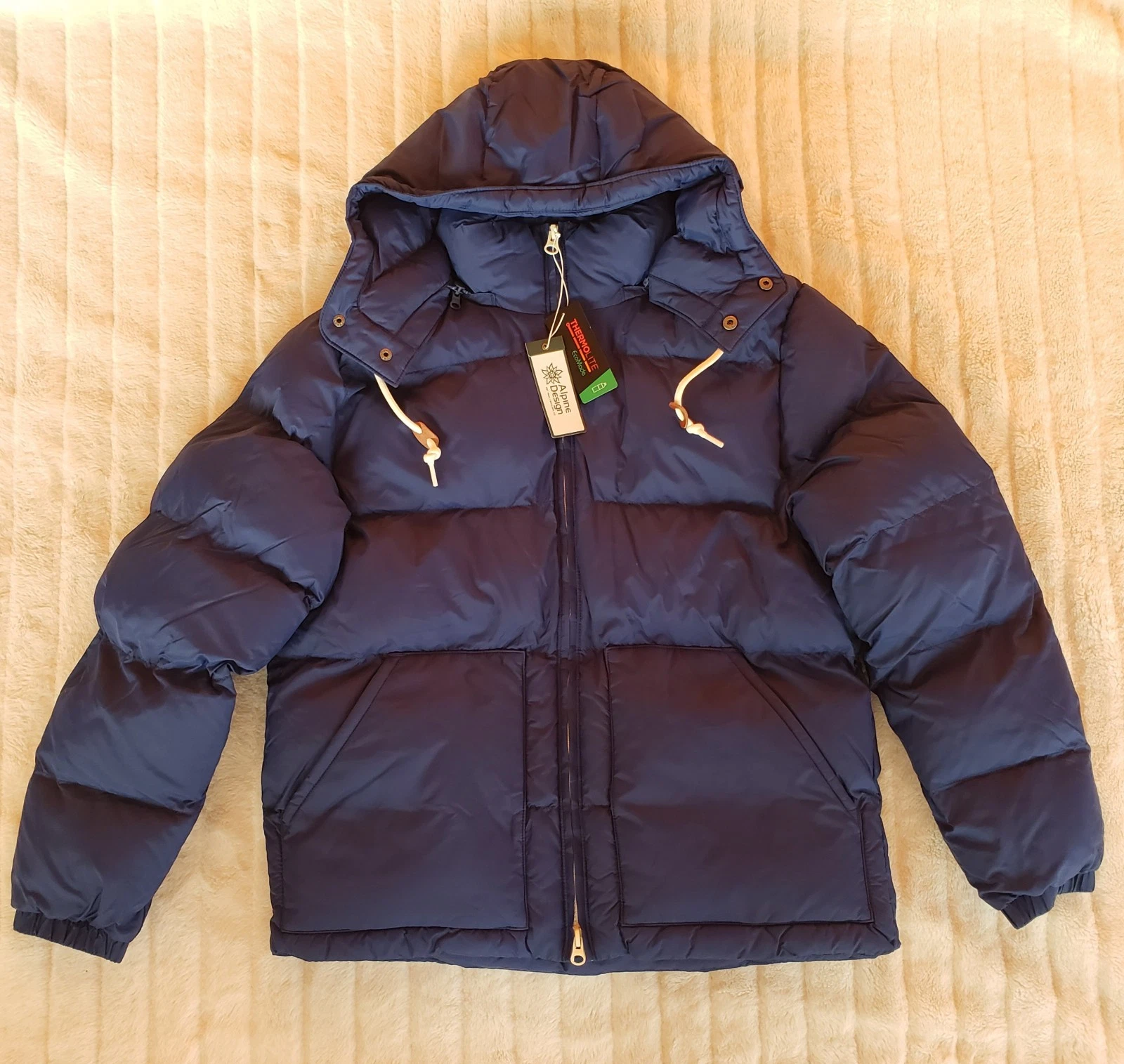 Men's Alpine Design 1962 Puffer Jacket Quilted Winter Space Blue Size M NWTs