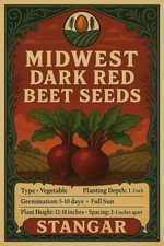 Midwest Dark Red Beets Seeds Nongmo Organic NON GMO Fresh Harvest
