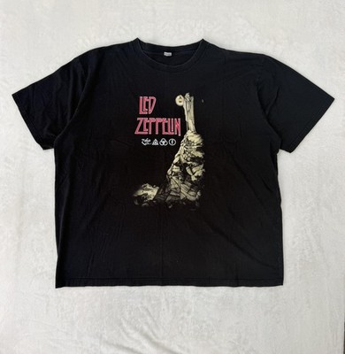 Vintage Led Zeppelin Shirt Mens 4XL Black Hermit Graphic Double Sided Rock 2001