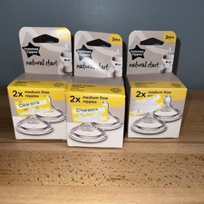 Tommee Tippee Closer To Nature 3m Med Flow Nipples Lot of 3 packs-2/pack