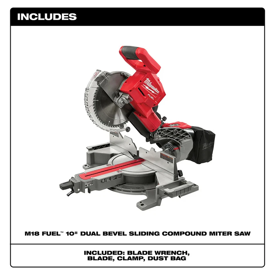Milwaukee 2734-20 M18 FUEL 18V 10" Dual Bevel Carbide Blade Miter Saw -Bare Tool - Image 2 of 4