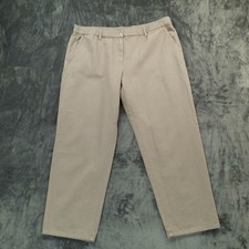 Eileen Fisher Organic Cotton Pull On Pants Womens 1X Taupe Beige Straight Leg