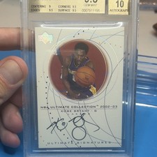 Upper Deck 2002-03 Ultimate Signatures Kobe Bryant Auto BGS 9.5 Lakers