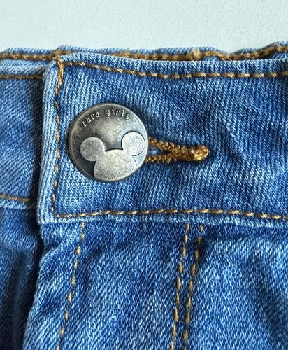 Zara Girls Disney Casual Collection Mickey Mouse Blue Denim Skirt Size 8 - Picture 5 of 9
