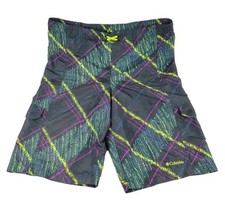 Columbia Boys Youth Lined Swim Trunks Shorts Kid 14-16 Green Black Purple