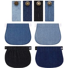 8 Pieces Maternity Elastic Pant Button Adjustable Waistband Assorted Colors