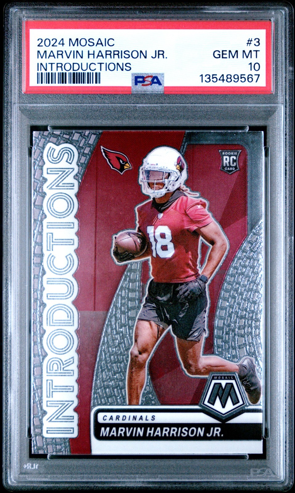 Marvin Harrison Jr. Panini Mosaic Introductions #3 Base